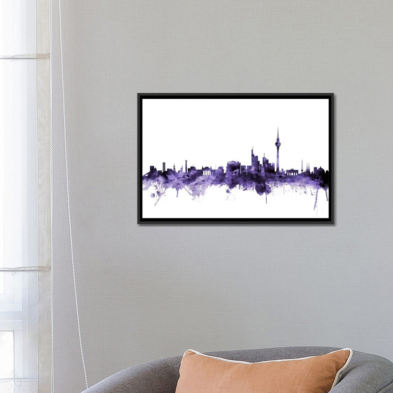 "Berlin, Allemagne" par Michael Tompsett, impression sur toile, H 18 po x l 26 po x P 1,5 po, Toile avec cadre noir