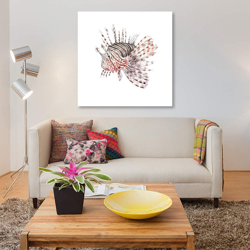 « lionfish », reproduction sur toile tendue, H 12 po x l 12 po x P 0,75 po