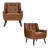 Jaqueze Upholstered Coffee Faux Leather Tufted Square Arm Accent chair-774731860