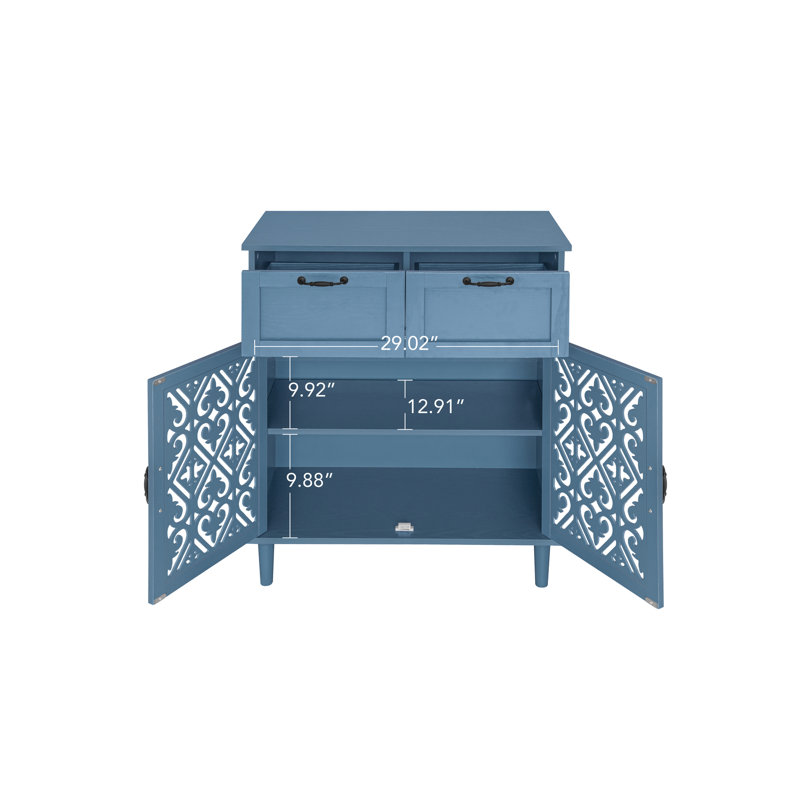 Armoire de rangement moderne à 2 portes et 2 tiroirs pour chambre à coucher, salon ou bureau