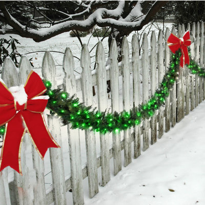 108'' in. Lighted Faux Fir Garland
