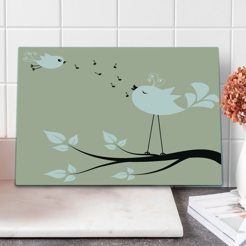 Planche à découper en verre East Urban Home, 15,5 po x 11,5 po