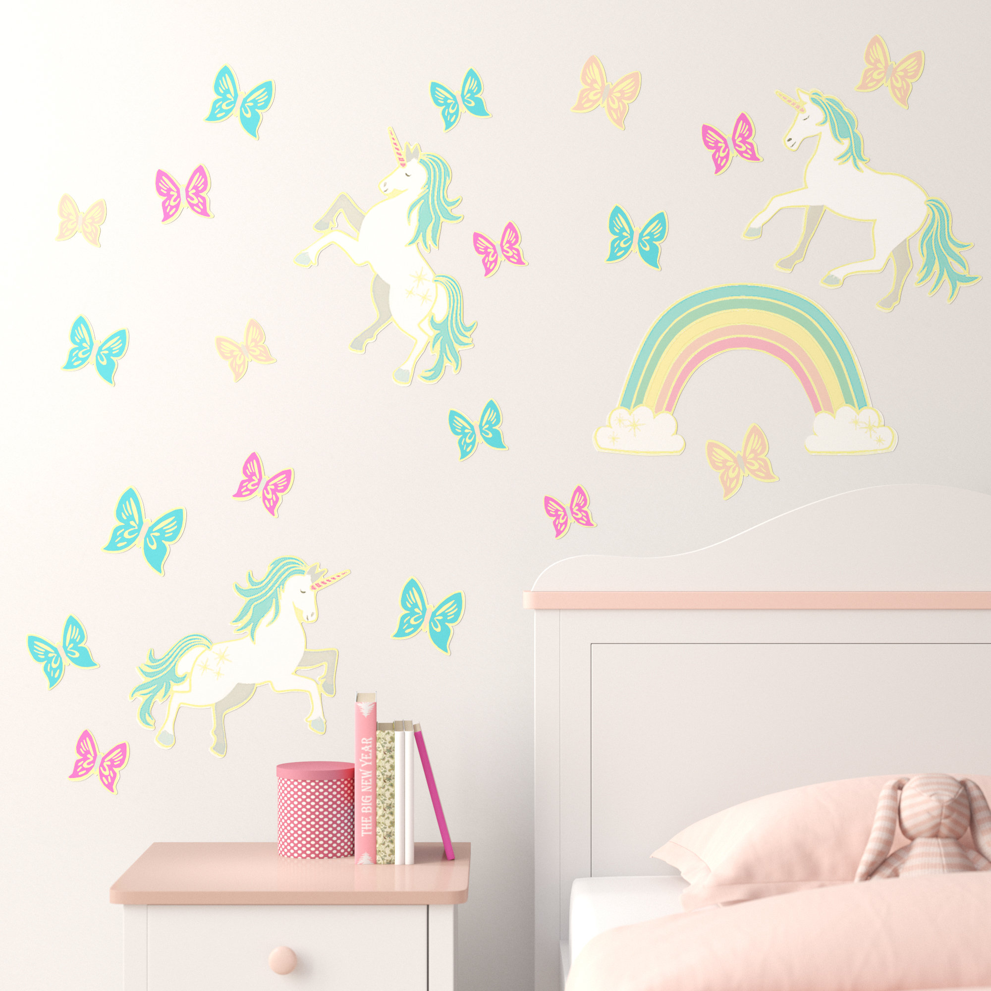 Zoomie Kids Kerri Ann Enchanting Unicorns Glow in the Dark 40' L x 40\, image size:2000x2000