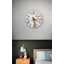Horloge murale à effet 3D, art en verre trempé, arbre doré avec fleurs blanches, décor de maison moderne, chiffre romain silencieux