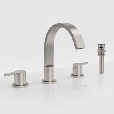 Widespread Bathroom Faucet 3 Hole, 2-handle Bathroom Sink Faucet with Drain Assembly