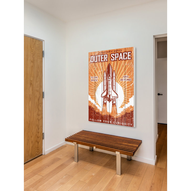 «Outer Space», reproduction sur bois blanc, H 60 po x l 40 po x P 1,5 po