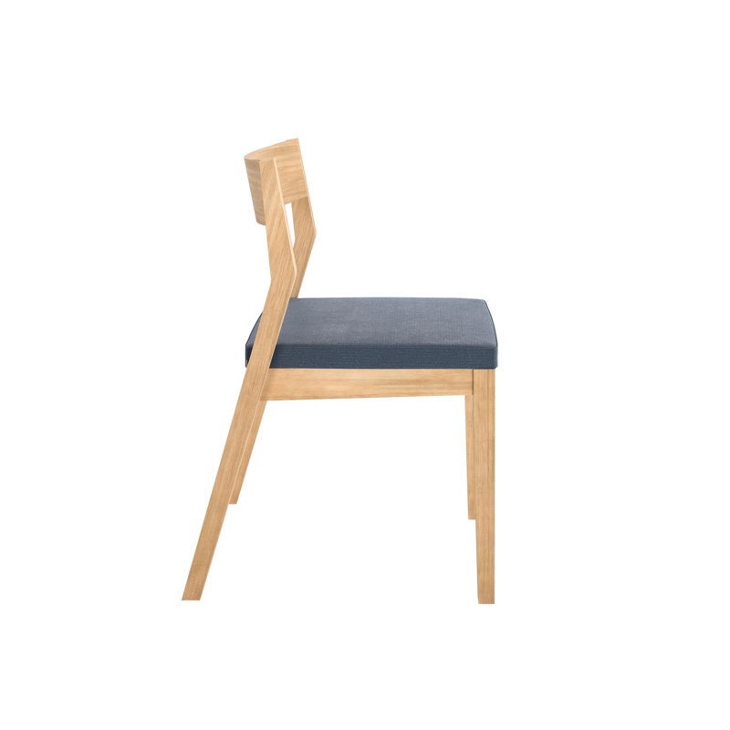Structure de chaise de salle à manger (paquet de 2) avec coussin graphite, Blonde