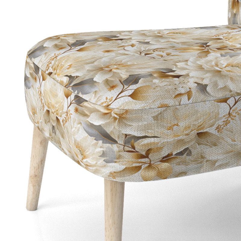 Chaise d'appoint blanche rembourrée Cottage