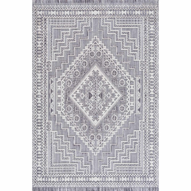 Tapis gris Bahaa, Rectangle 6 pi 7 po x 9 pi