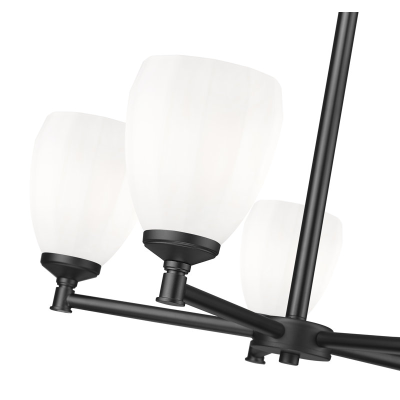 Lustre moderne Mattera, 5 lumières, H 18,25 po x l 25 po x P 25 po, Noir mat