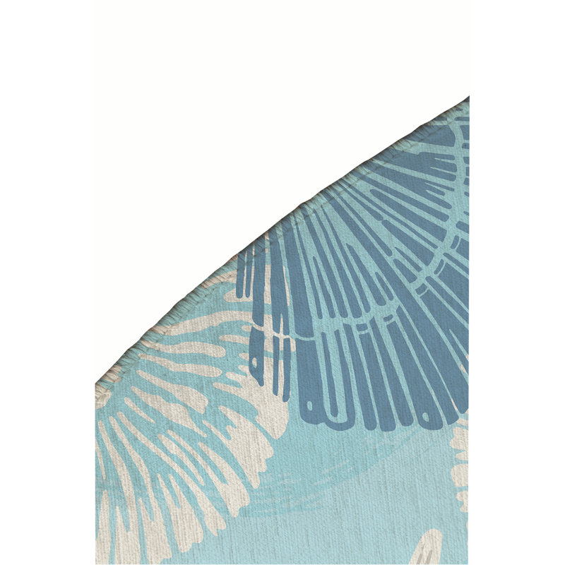 Starfish Outdoor Rug, Round 5'