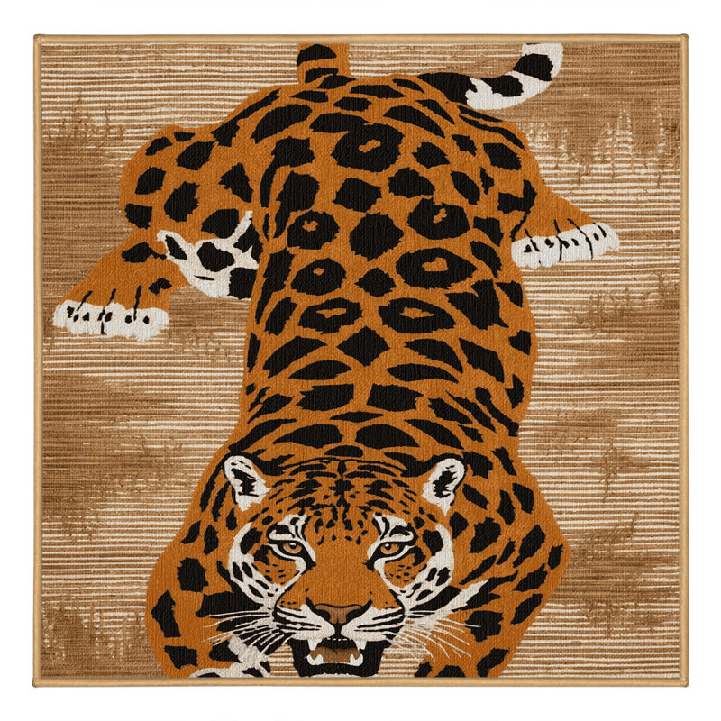 Washable Pantanal Jaguar Big Cats Area Rug, Rectangle 2' x 3'