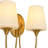 2-Light W-Shaped Conical Frosted Glass Wall Sconce