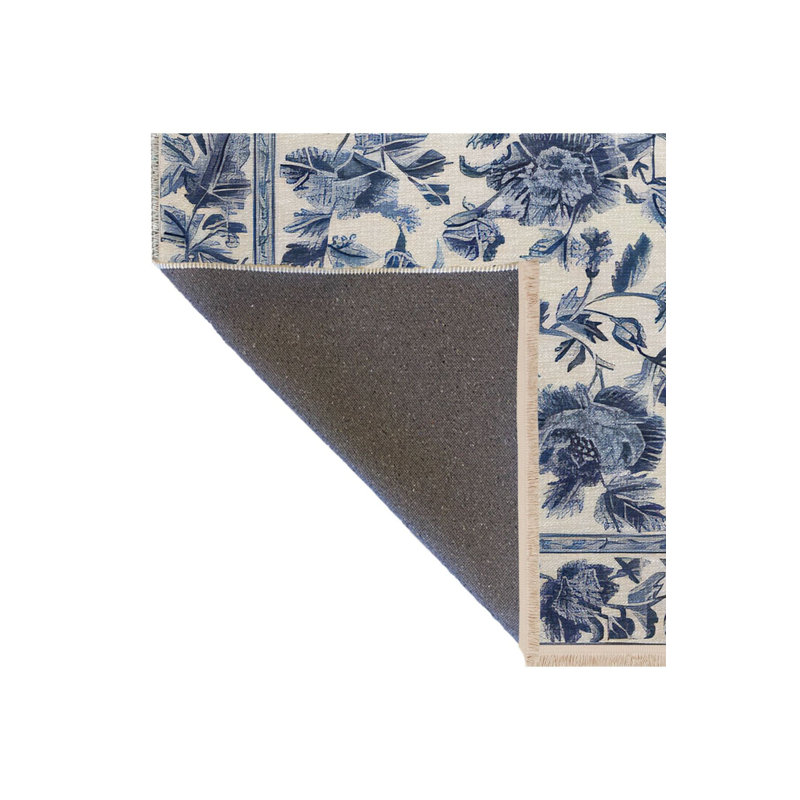Tapis décoratif moderne à motif floral rose à motif lavable à la machine, Sous-tapis rectangulaire de 3 pi 3 po x 4 pi 11 po