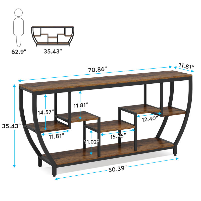 Herrle Console Table, Brown/Black