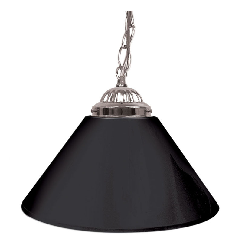 Luminaire suspendu conique 1 lumière Gamya, Noir uni, argent
