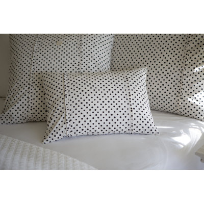 Black Polka Dottie Cotton Boudoir Pillow
