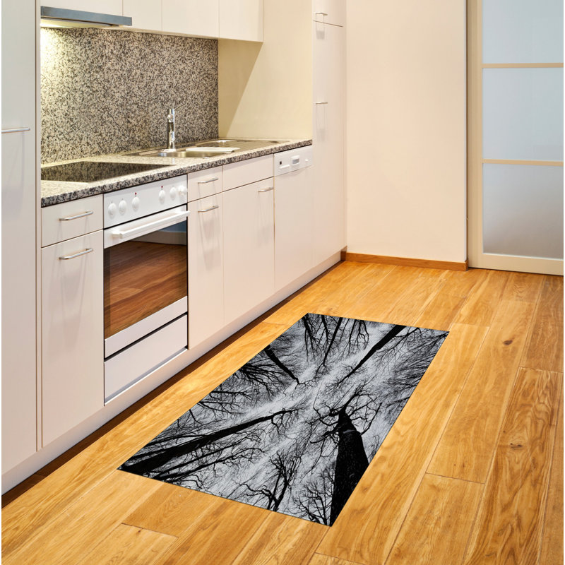 Tapis décoratif grise à tissé à plat Forest, Rectangle 2 pi 7 po x 5 pi