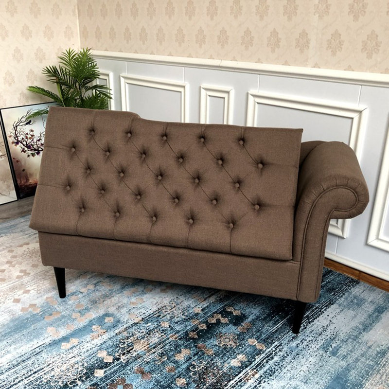 Repose-pieds en lin American Fashion, Brun