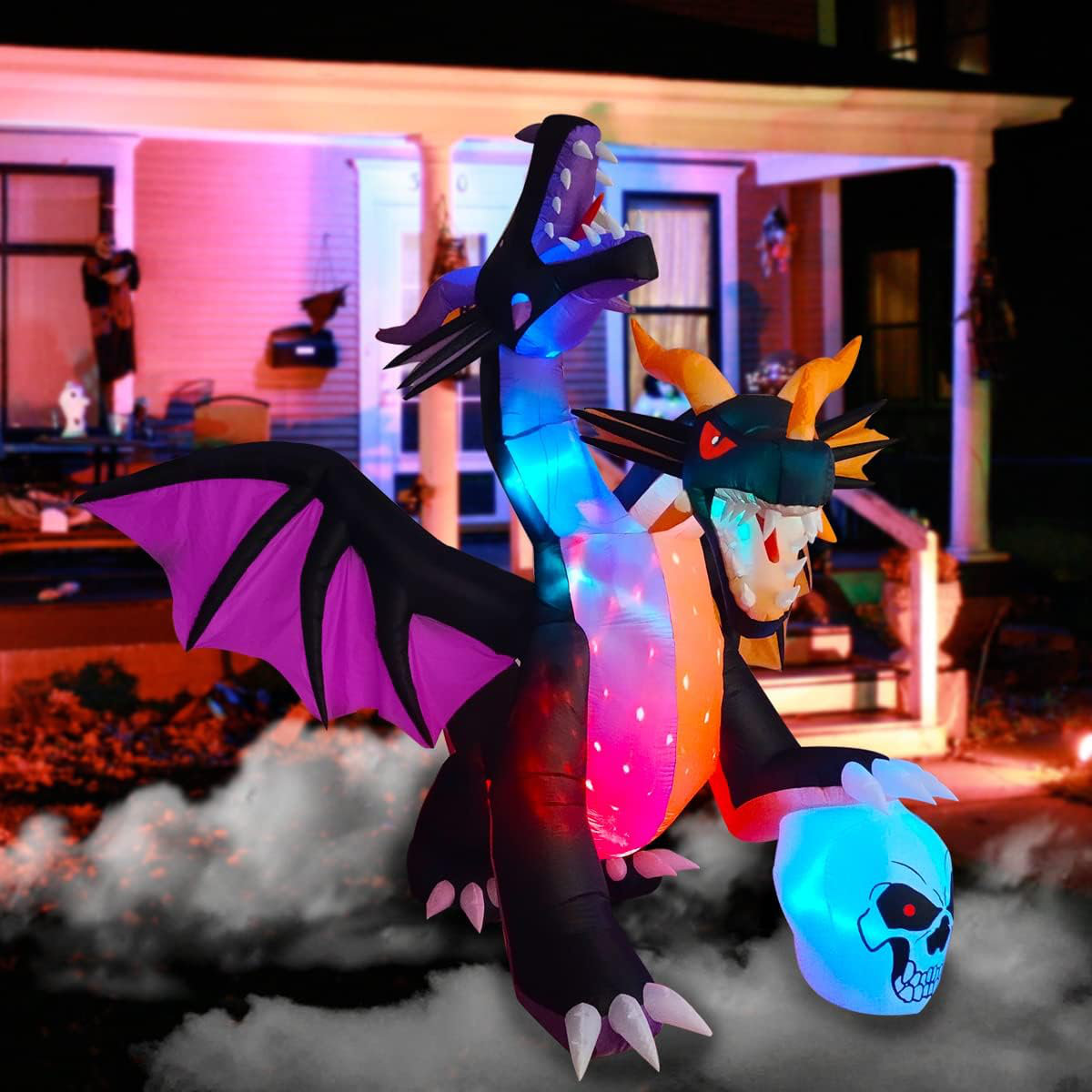 The Holiday Aisle® Giant Fire & Ice Twin-Headed Dragon Halloween