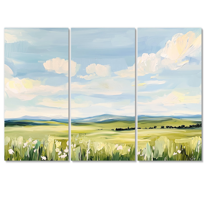 «Big Sky Horizon Meadows I - Montana», ensemble de reproductions d'art mural, 40" H x 60" W, Toile tendue, Ne s’applique pas