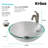 Glass Circular Vessel Bathroom Sink with Faucet-35841290