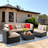 Arlynne Wicker 5 - Person Modular Patio Conversation Sets with Cushions-772277963