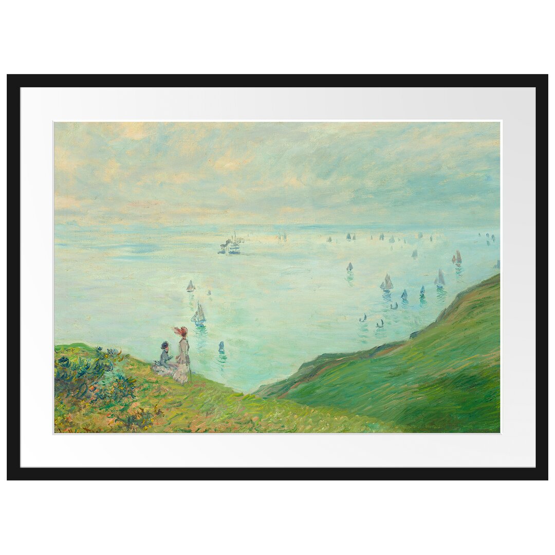 Gerahmter Kunstdruck Cliffs near Pourville von Claude Monet