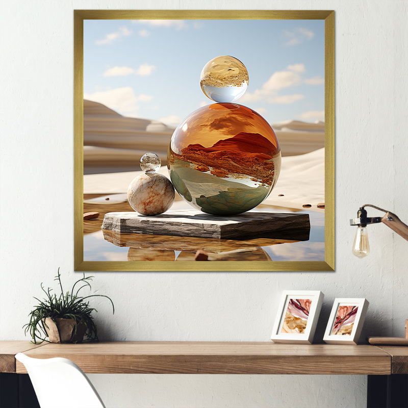 Ametrine Spiritual Stone Balance II, reproduction d'art sur toile, Cadre doré simple, H 16 po x l 16 po x P 1 po