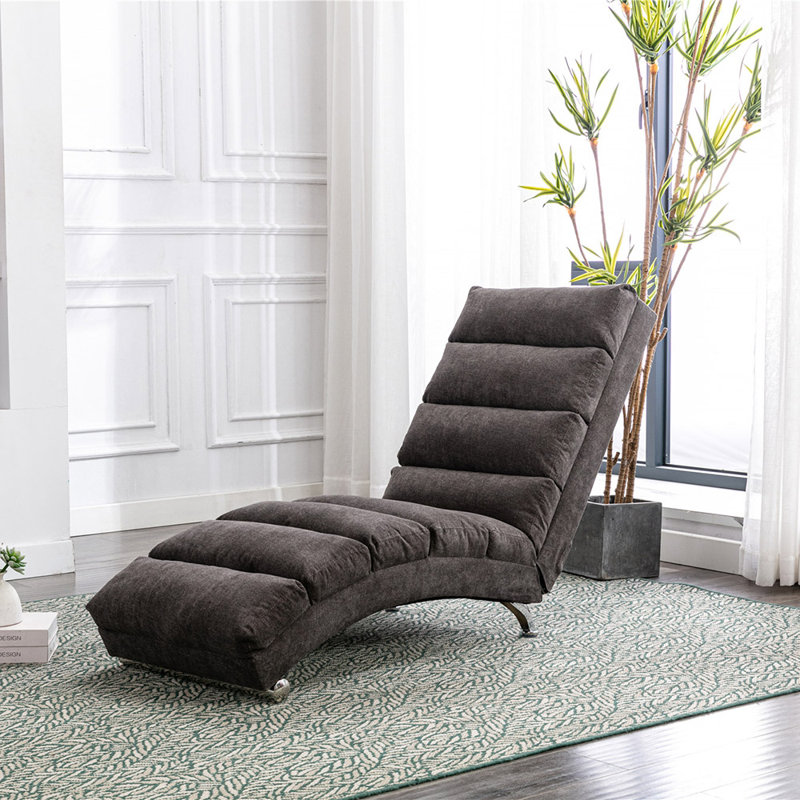 Alrahman Upholstered Recliner, Dark Gray Velvet