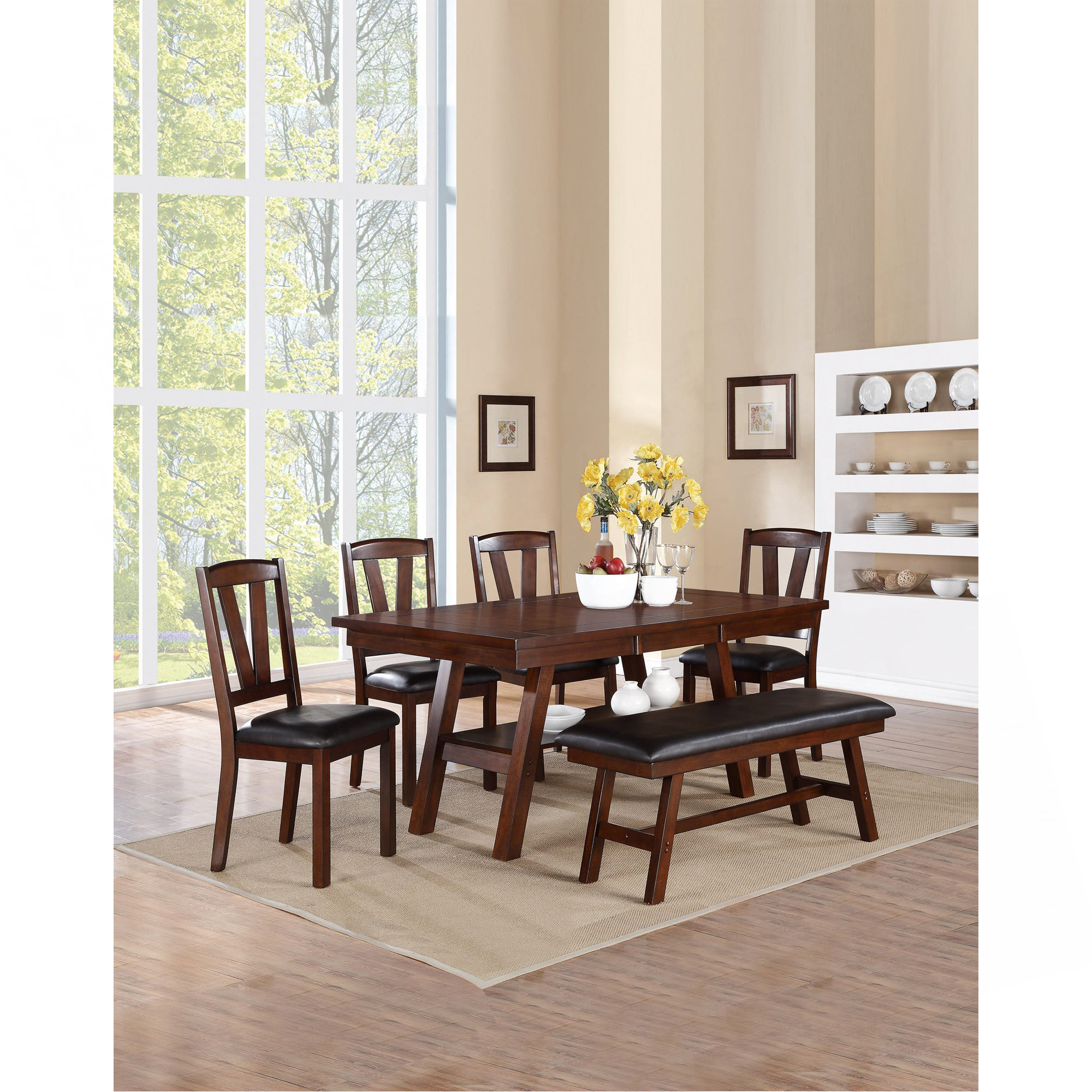 Latitude Run® Dining Table Rectangle Dining Table W Shelve 1Pc Table ...