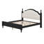 Lit plateforme en bois avec tête de lit tapissier, structure en bois de pin robuste-529068651-529068653