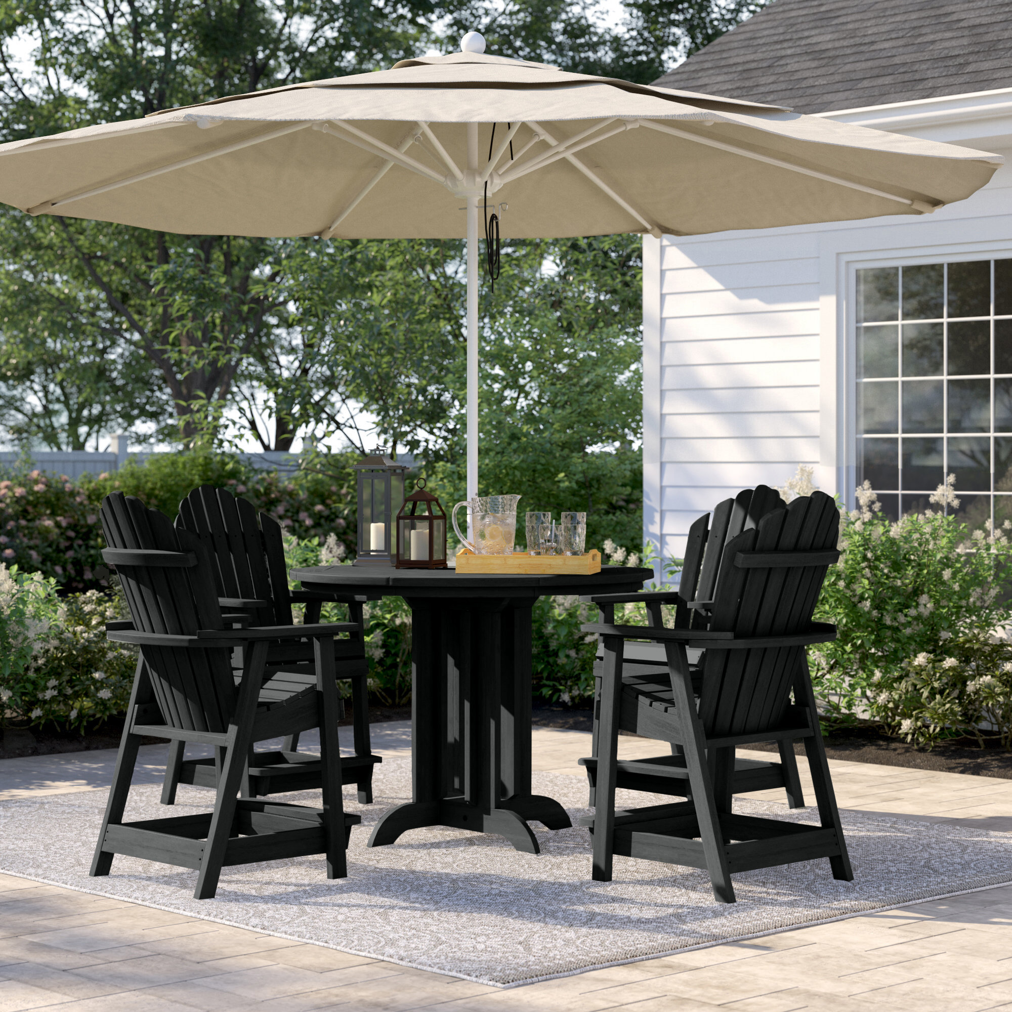 Patio set best sale with umbrella