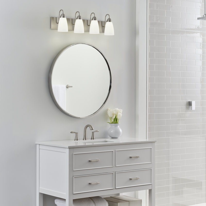 4 - Light Dimmable Vanity Light, Brushed Nickel, No