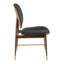 Jaron 46cm H Genuine Leather Upholstered Side Chair in Black