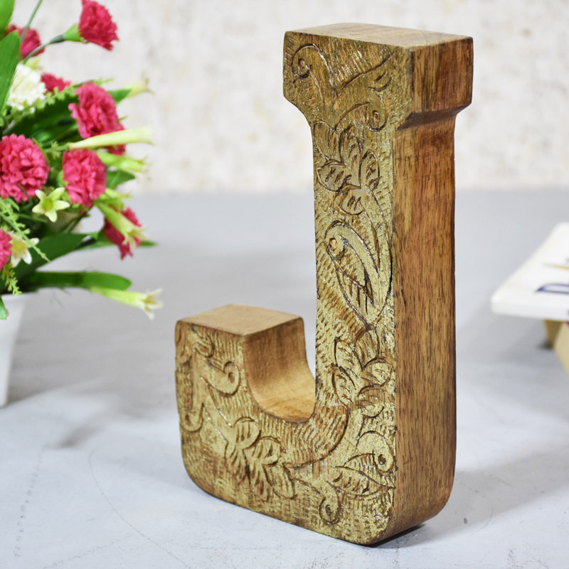 Haddam Text & Numbers Letter Block, J, Gold