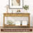  Abrytha 60“ Farmhouse Long Console Table with 4 Rattan Drawers and Shelf,Entry Table for Entryway-616960807