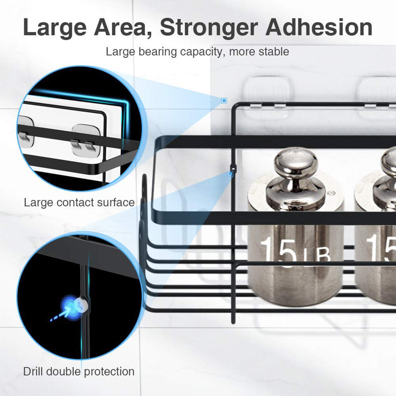 Tello Adhesive Stainless Steel Shower Shelf