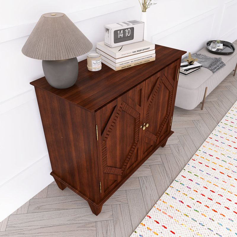 Buffet rétro en bois avec rangement, Noyer