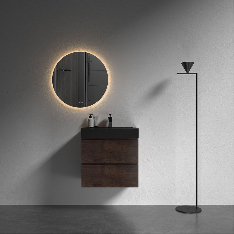 Bassin en quartz intégré intégré SANS drain et robinet, couleur noir mat