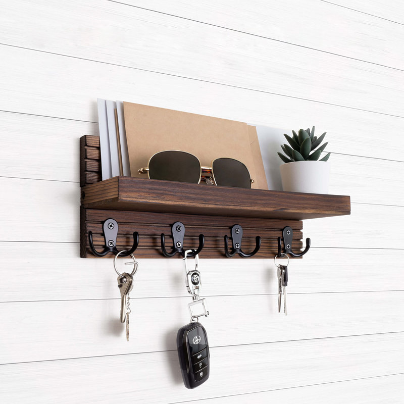 Porte-clés en bois, Marron foncé