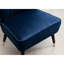 Fauteuil d'appoint bleu - Siège et dossier en mousse dense avec revêtement en velours et côtés courbés avec coutures en bois d'hévéa noir Galvanoplastie dorée l 24 po x P 33 po H Assemblage requis Tissu de rembourrage rembourré-194438981