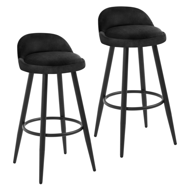 Askern Upholstered Counter Stool, Black, 2