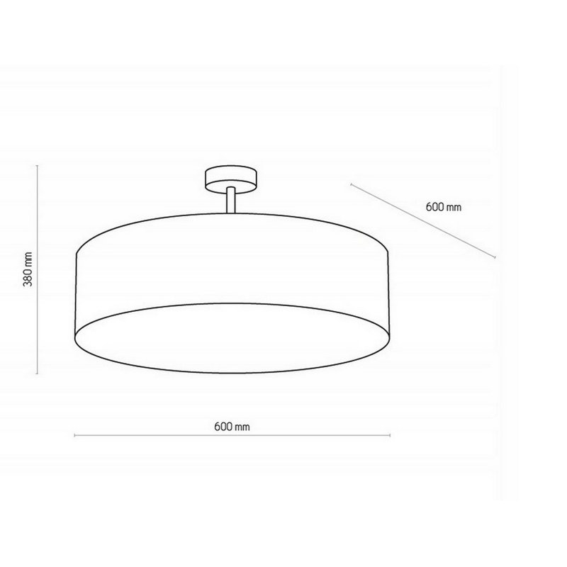 Bansemer Fabric Semi Flush Mount, 38cm H x 60cm W x 60cm D, Black