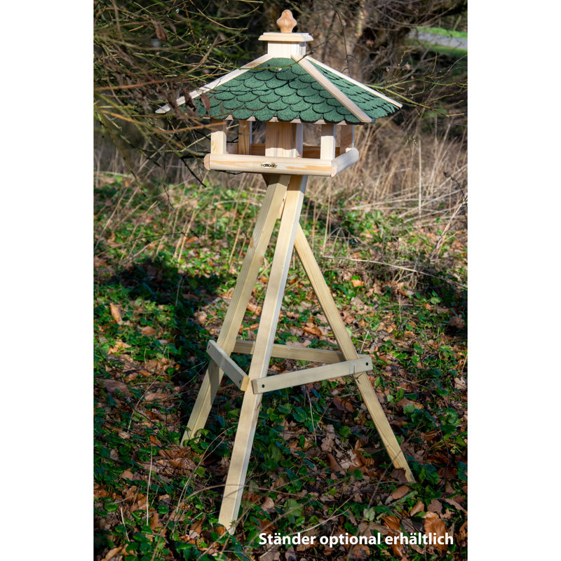 Wood Pole Decorative Bird Feeder