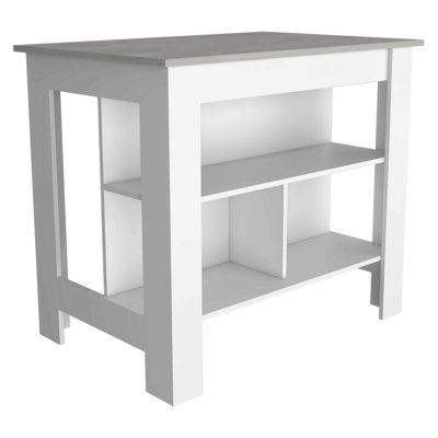 Cala 3-Shelf Wooden Kitchen Island
