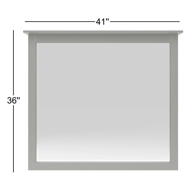 Miroir rectangulaire pour commode Monza, Gris éléphant