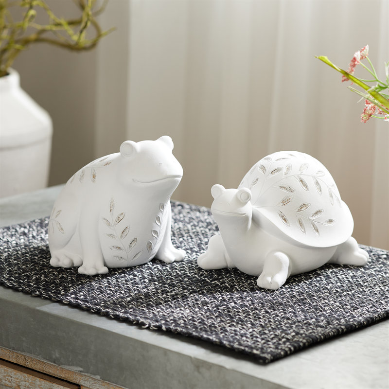 Etched Frog and Turtle Figurine