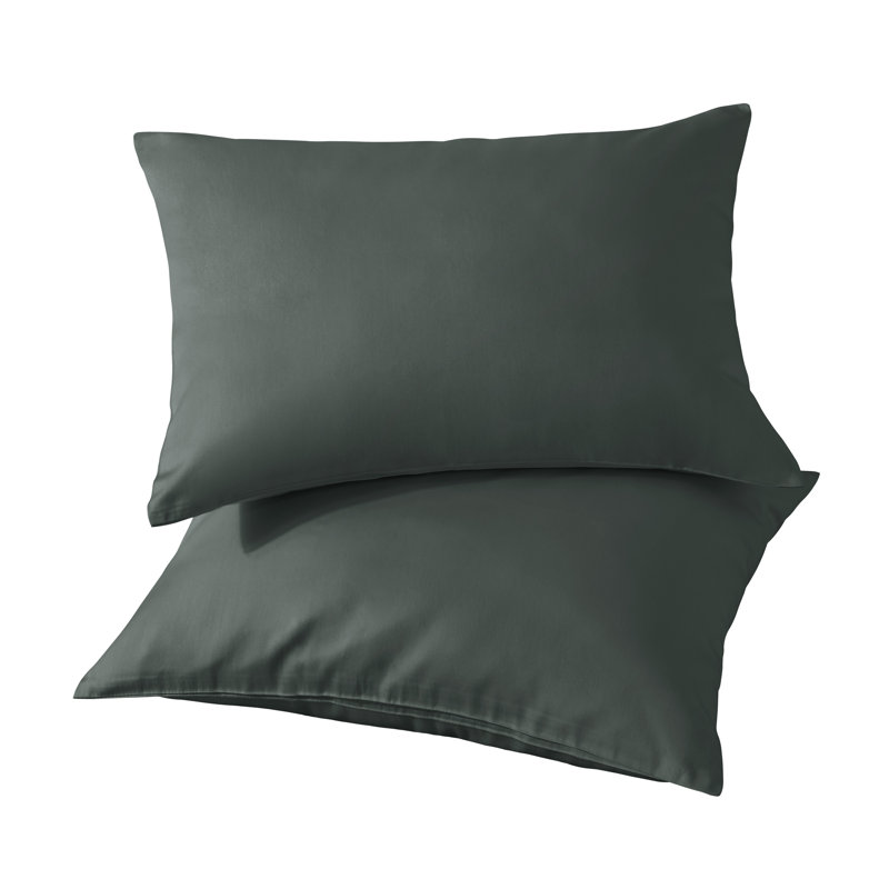 Egyptian-Quality Cotton Bed Pillowcases, 500 Thread Count Cotton Sateen Pillowcases with Envelope Closure - NTBAY, Charcoal