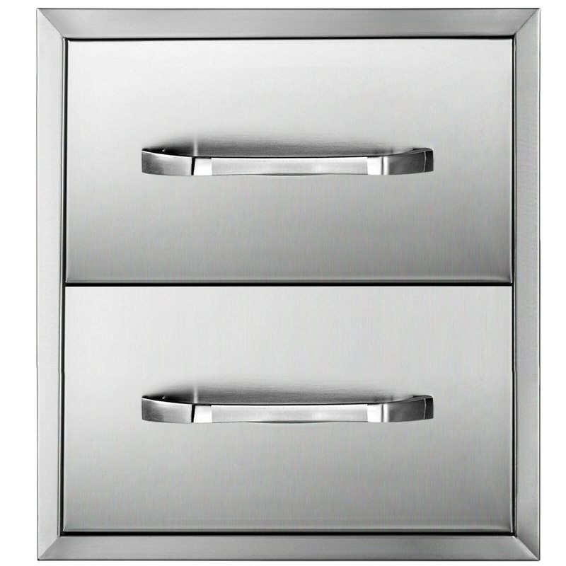 18'' Stainless Steel Double Access Outdoor Kitchen Drawers
